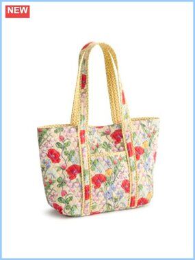 Reversible Quilted Cotton Tote Bag with Hidden Magnet Closure and 2 Pockets